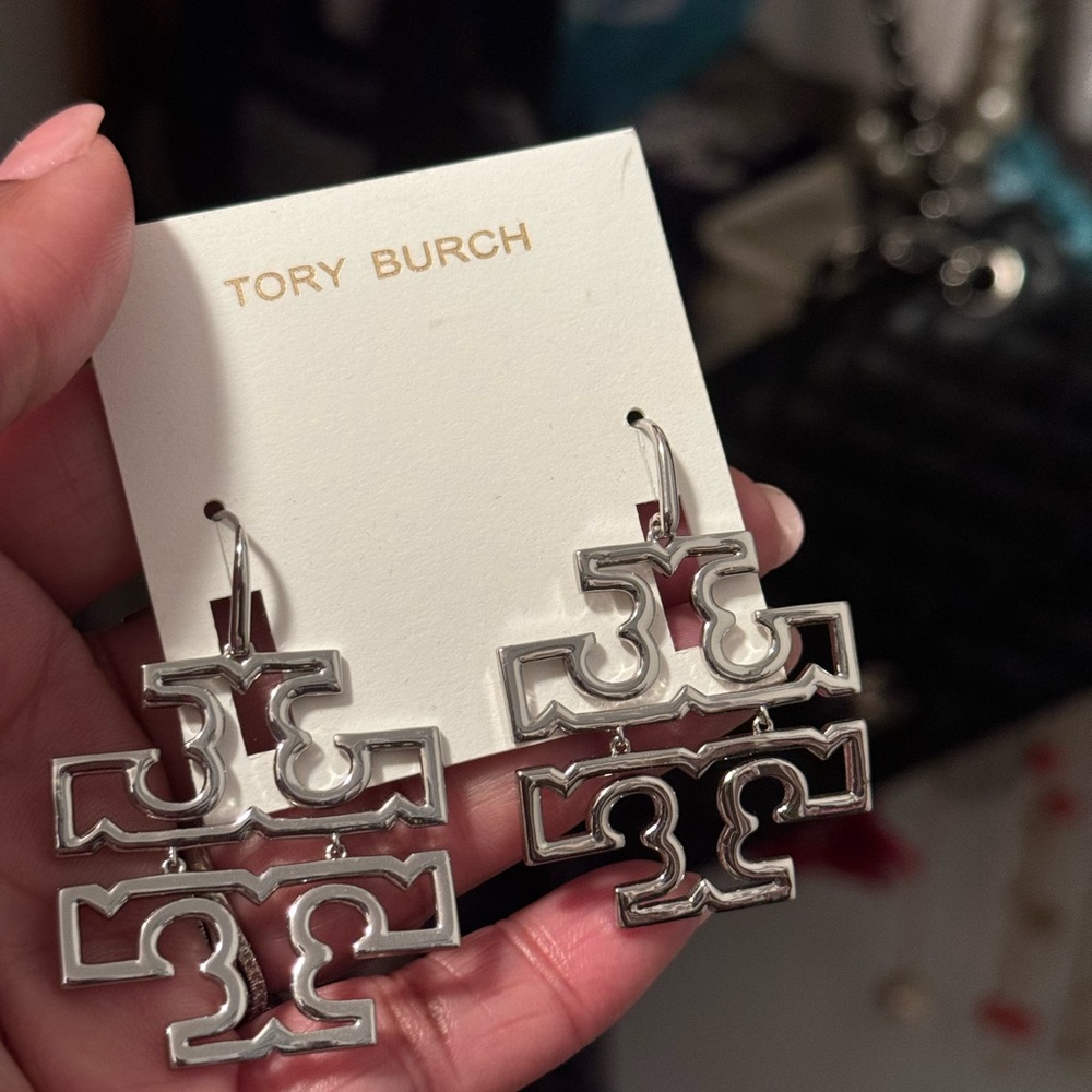 Tory Burch Britten Logo Drop Earrings